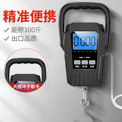 凯丰高精度手提电子秤勾勾称家用50kg小型便携式快递称小秤弹簧秤