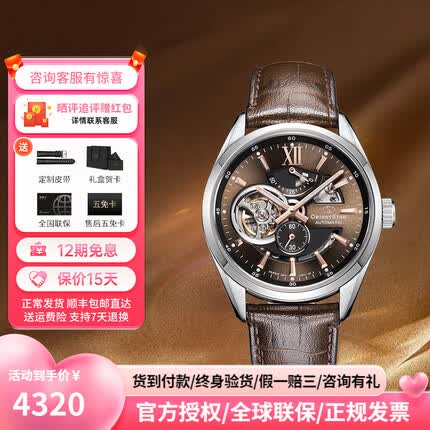 东方星日本手表日韩表自动机械男表东方表双狮表夜光透窗腕表 RE-AV0006Y00B