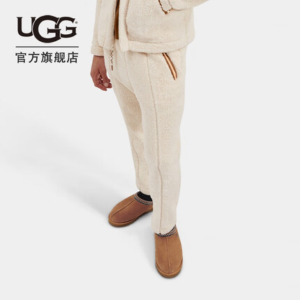 UGG冬季新款男士休闲纯色保暖柔软舒适长裤 1144315 CCSTN | 乳白色/栗色 M