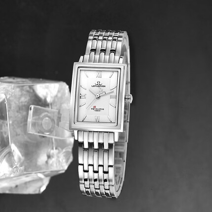 罗蒂诗蔓时尚女士手表欧美表经典复古小方表生日礼物L808 白色