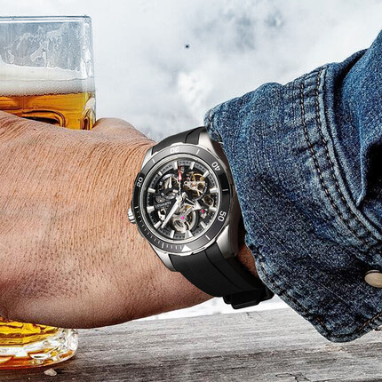 马克华菲手表男绿水鬼时尚商务手表防水潜水氚气男士机械表品牌腕表FW-6420-R2初高中学生手表 FAIRWHALE