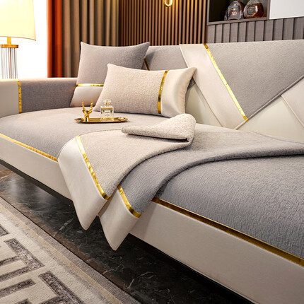 菲梵阁 沙发垫套装轻奢风现代简约四季通用防滑沙发罩巾盖布坐垫子 Y轻风-灰色 （雪尼尔面料） 70*70cm一片