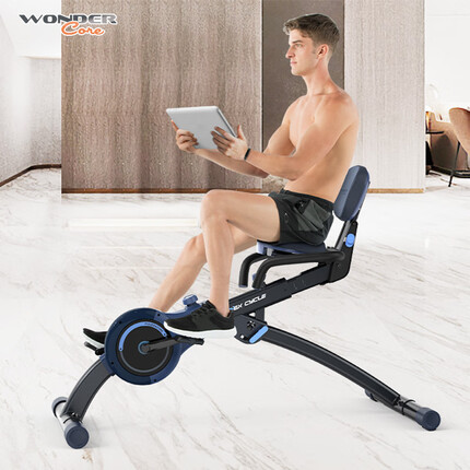 万达康动感单车 家用磁控可折叠健身车室内运动减肥器材 夜幕蓝