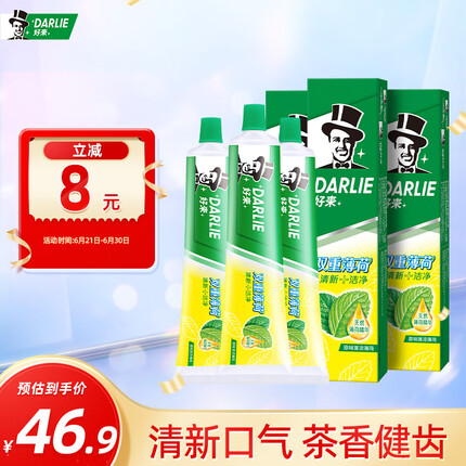 DARLIE好来(原黑人)双重薄荷牙膏3支家庭装（共675g）