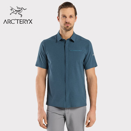 ARC’TERYX始祖鸟 SKYLINE SS 透气 男子 短袖衬衣 Serene Heather/静海蓝 S