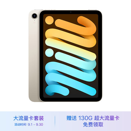 Apple iPad mini 第6代 8.3英寸平板电脑 2021年款 256GB 5G版 MK963CH/A 星光色 大流量卡套装