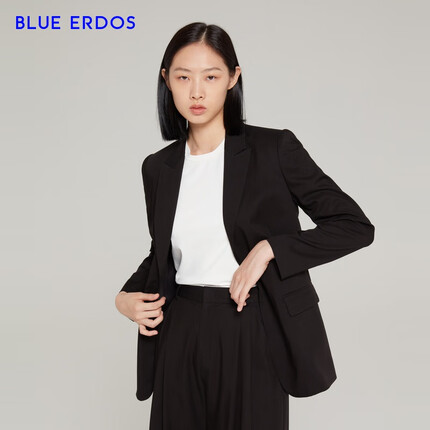 BLUE ERDOS女装春夏舒适通勤西装外套女小西装 黑 170/88A/L