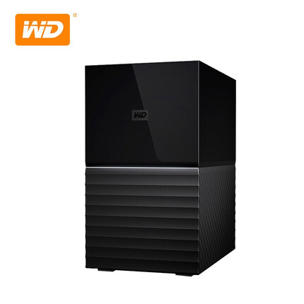 西部数据My Book Duo 桌面移动硬盘3.5英寸 双盘位RAID 阵列企业存储备份 44TB WDBFBE0440JBK 黑色