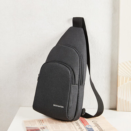 波斯丹顿男士胸包腰包男生nini单肩斜挎包潮流大学生背包手机包B5202081深灰色