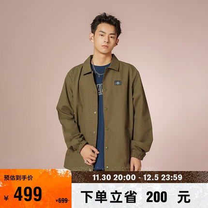 VANS范斯官方 男子夹克外套复古绿街头工装风 黑色/绿色 L