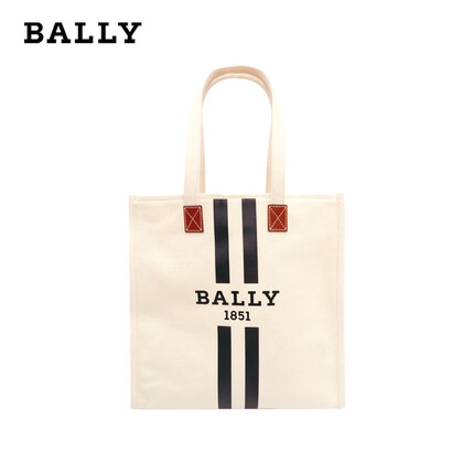 巴利（BALLY）赵露思同款 女士织物手提单肩包托特包条纹图案 6302139