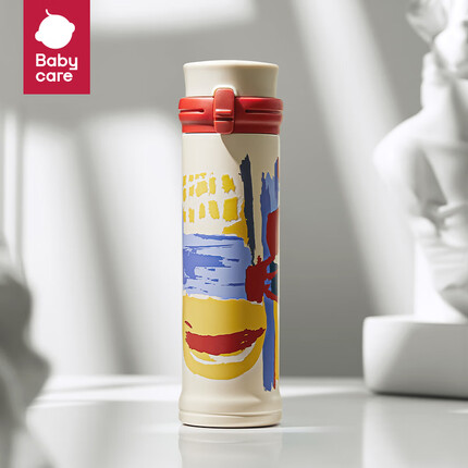 babycare保温杯吸管水杯直饮杯子便携不锈钢水壶女生高颜值330ml