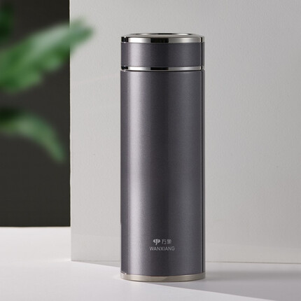 万象 保温杯真空商务茶杯中国灰500ML时尚办公礼盒装泡茶杯316材质内胆高端款水杯H2087L 中国灰-500ml