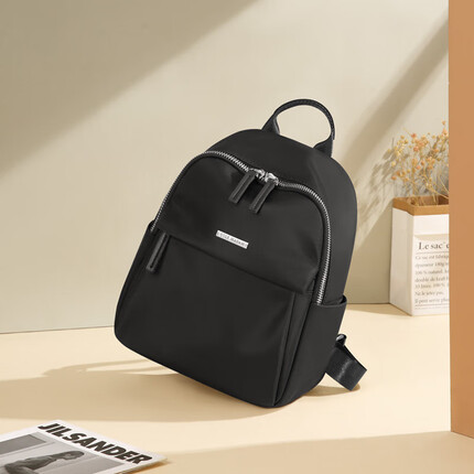 高尔夫（GOLF）双肩包女休闲女士小背包IPAD电脑包出差旅行包书包 优雅黑