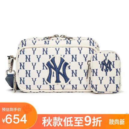 MLB官方 复古老花斜挎包3ACRS012N-50CRS纽约洋基队/奶油色F