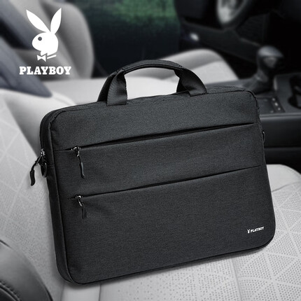 花花公子手提电脑包男士轻奢商务公文包可容纳13英寸笔记本多隔层送礼物