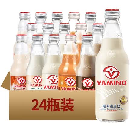 哇米诺泰国进口饮料哇米诺豆奶豆奶儿童早餐豆奶豆乳饮品330ml*24瓶 4口味混装24瓶