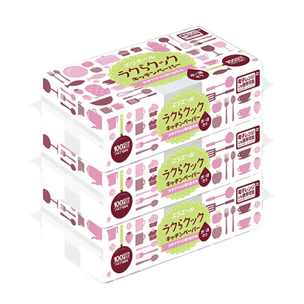 大王爱璐儿elleair便携抽取式 厨房吸水吸油纸 加厚擦手纸 100抽*3包