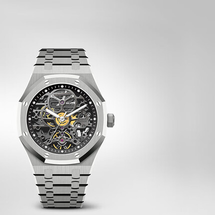 格雅(GEYA)手表男镂空全自动机械表潮流钢带防水男士手表生日礼物男精钢礼盒款送男友 G78028