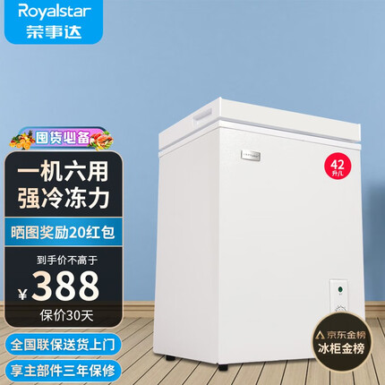 荣事达（Royalstar）小冰柜家用小型冷冻保鲜迷你冷藏商用卧式冷柜单用储母乳柜节能省电 【万人推荐 全国联保】42A108