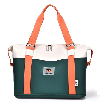 大嘴猴（Paul Frank）大嘴猴旅行包女大容量手提轻便防水行李包短途出差旅游登机待产包 军绿色【拼色】