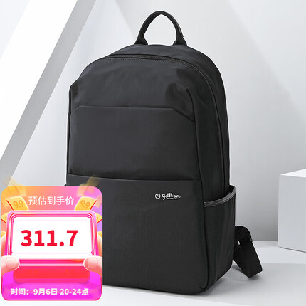 金利来双肩包男士背包商务双拉链男包大容量多隔层电脑包时尚书包 黑 FC122010-111 生日礼物送礼送爸爸老公男友