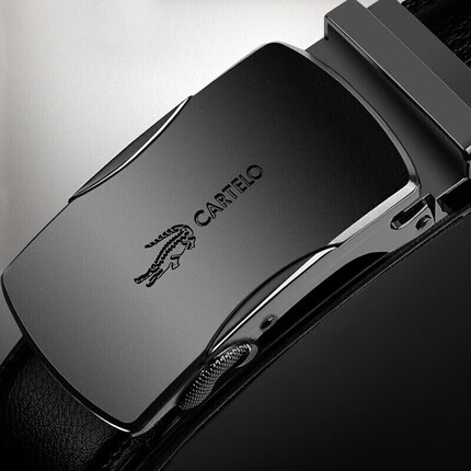 卡帝乐鳄鱼皮带男自动扣商务休闲百搭男士腰带牛皮裤带生日礼物送男友