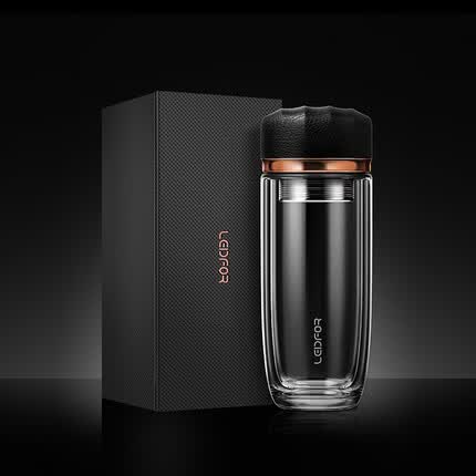 雷德夫（LEIDFOR）G2 玻璃杯【动物】系列 双层玻璃杯高档杯子车载水杯 玫瑰金