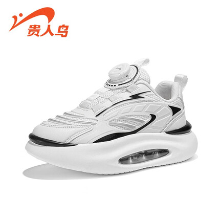 贵人鸟儿童鞋子男女童运动鞋2023春秋款中大童潮鞋气垫软底休闲鞋 白色 38码/内长24.3cm