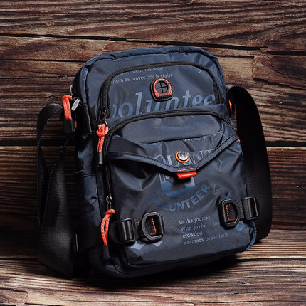 斯帕曼大容量时尚单肩包男2022新款户外休闲男包夏季帆布包潮牌男士包包通勤斜挎包 宝蓝色