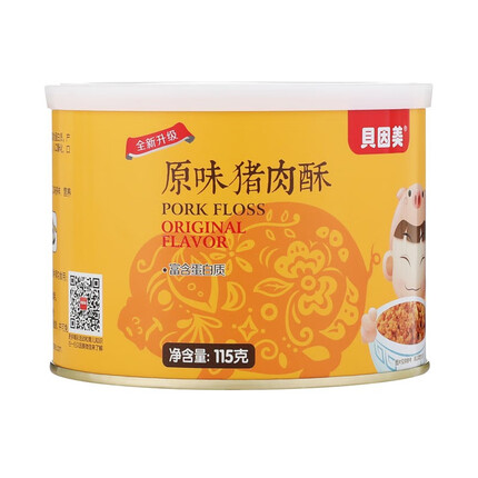 贝因美(Beingmate)肉松 原味猪肉酥115克 一罐