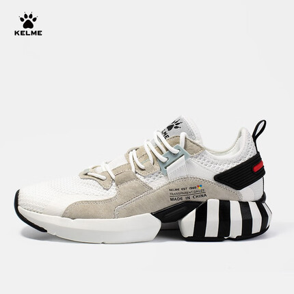 KELME/卡尔美休闲鞋男夏季新款透气pick chic潮酷百搭复古运动XX60021003 白/黑 40
