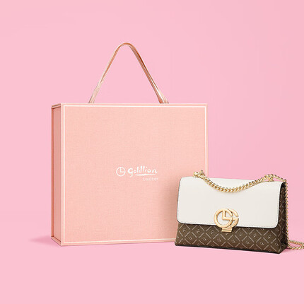 金利来女包单肩包女士链条包斜挎包礼盒款 FC203554-1D41S 白