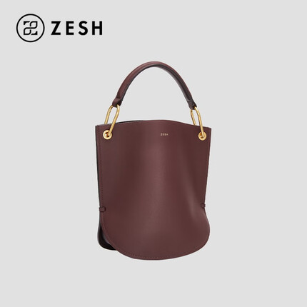ZESH 高圆圆同系列款 泽尚 MERMAID人鱼中号女手拎包 咖啡酒红