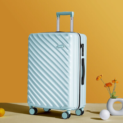 欧遥双层防爆拉链行李箱女结实耐用密码箱加厚男学生大容量轻音旅行箱 薄荷绿/高颜值防刮PC箱 26英寸【中长途旅行】适合5-7天