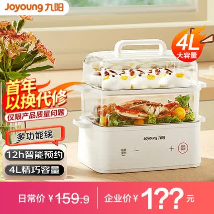 九阳（Joyoung）家用多用途保温电蒸锅自动断电智能蒸包子锅4L容量DZ20HG-GZ188【软装】
