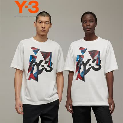 Y-3【商场同款】GRAPHIC夏新款男士T恤y3情侣款短袖圆领t恤38IL1789 白色 S