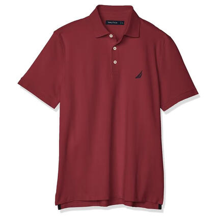 诺帝卡（NAUTICA）男士翻领短袖POLO衫 系扣商务休闲纯色透气棉质舒适经典版型 Barolo Large