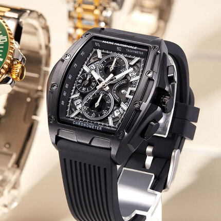 马克华菲手表男士机械风防水运动潮流学生夜光瑞士品质腕表FW-6590-R2初高中学生手表 FAIRWHALE