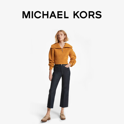 MICHAEL KORS迈克高仕 女士大翻领羊毛针织毛衣上衣 菊黄色 794 XS