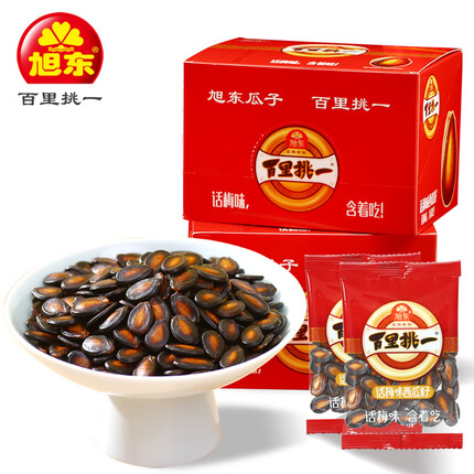 旭东百里挑一 礼盒装话梅味西瓜子390g 小包装坚果炒货休闲零食年货
