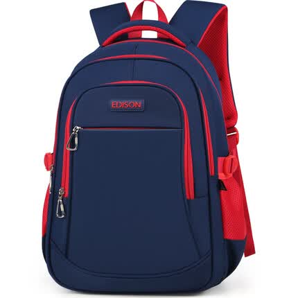 Edison爱迪生初中生书包男孩小学生高年级大容量双肩背包 L796-8火焰蓝