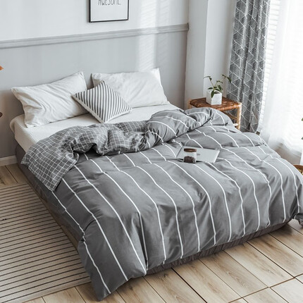 花熙雨（Huaxiyu） 全棉被套1.5x2.1米单件 纯棉被罩150*210斜纹40支宿舍单人被套 S时-S风 150x210CM被套1件