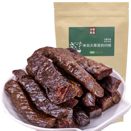 川奈良品 内蒙古特产 肉干肉脯正宗手撕风干牛肉干条休闲零食品 228g 原味