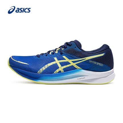 亚瑟士跑步鞋男鞋轻便舒适透气运动鞋竞速跑鞋 HYPER SPEED 3 蓝色/黄色 39 ASICS