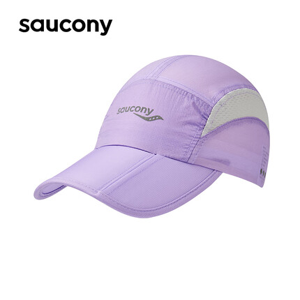 Saucony索康尼中性运动帽男女跑步透气遮阳帽可折叠收纳活力紫均码