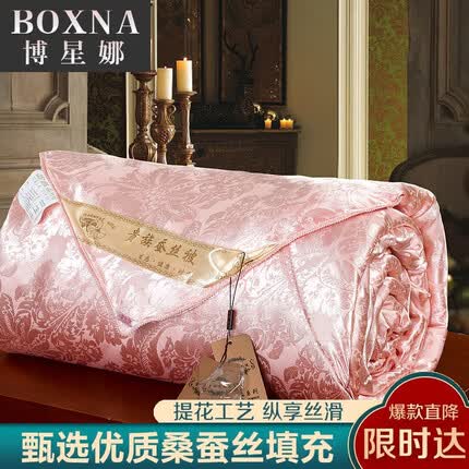 博星娜家纺蚕丝被夏凉被100桑蚕丝被夏季空调被单双人四季加厚春秋被芯 玉色 180x220cm 6斤