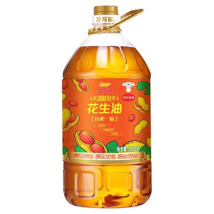 金龙鱼 食用油 物理压榨 压榨一级花生油6.18L