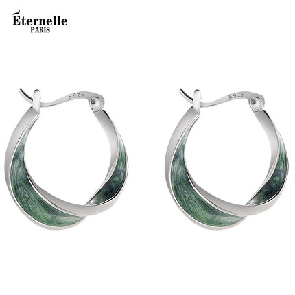 Eternelle法国永恒法式轻奢耳环2023年新款潮小众冷淡风女耳饰高级感 水墨绿