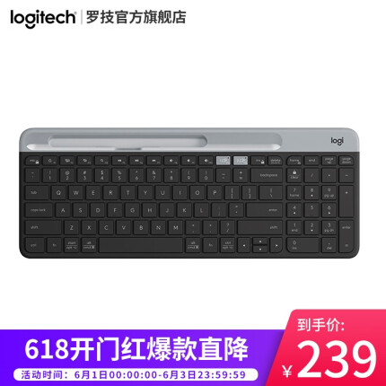 罗技（Logitech）K580无线蓝牙键盘鼠标套装超薄静音键鼠套装办公游戏苹果笔记本平板电脑键盘 K580 无线蓝牙双模键盘 星空灰